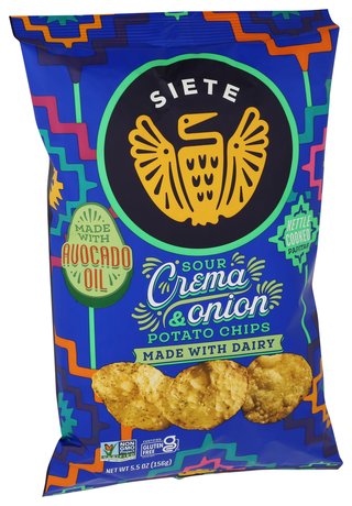 Siete Chips Potato Srcrm Onion - Left - Front