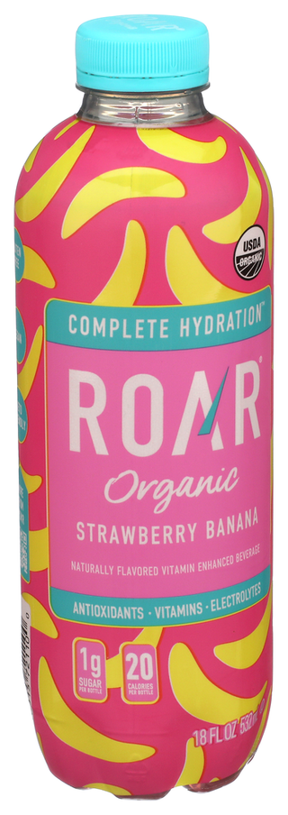 Roar Beverages Bev Strawberry Banana - Left - Front