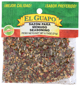 EL GUAPO MENUDO SEASONING, 0.75 OZ. - No Plunge - Front