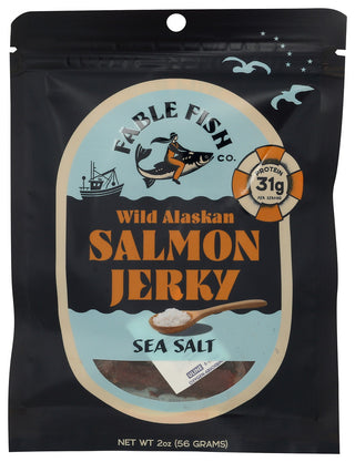 Fable Fish Co Jerky Sea Salt Salmon - No Plunge - Front