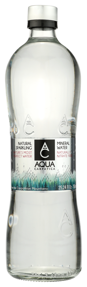 AQUA CARPATICA NATURAL SPARKLING MINERAL WATER, 25.24 OZ. - No Plunge - Front