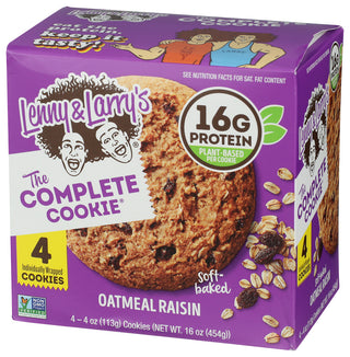 Lenny & Larrys Cookie Oat Raisn 4ct Box - Right - Front