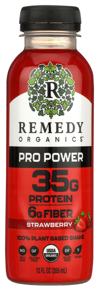 Remedy Organics Bev Strwby 35g Protein - No Plunge - Front
