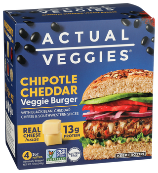 Actual Veggies Burger Veggie Chptl Ched - Left - Front