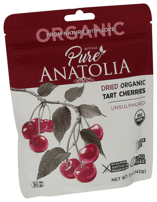 Pure Anatolia Cherries Dried Tart Org - Left - Front