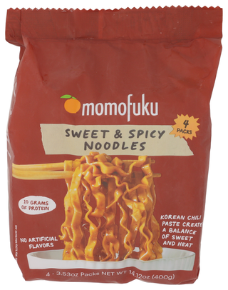 Momofuku Noodles Swt & Spicy 4pk - Centre - Front