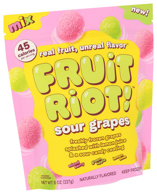 Fruit Riot Candy Sour Mixed Grapes - Left - Front