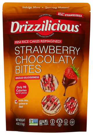 Drizzilicious Rice Cake Mini Strwbchoc - No Plunge - Front
