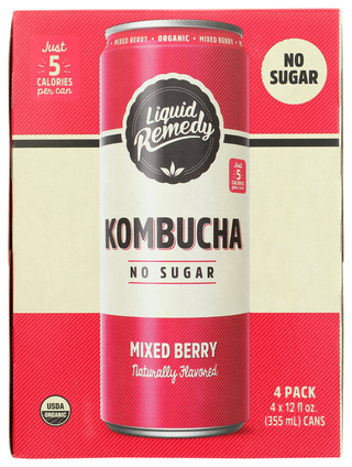 Liquid Remedy Kombucha Mxd Brry 4pk Og - No Plunge - Front
