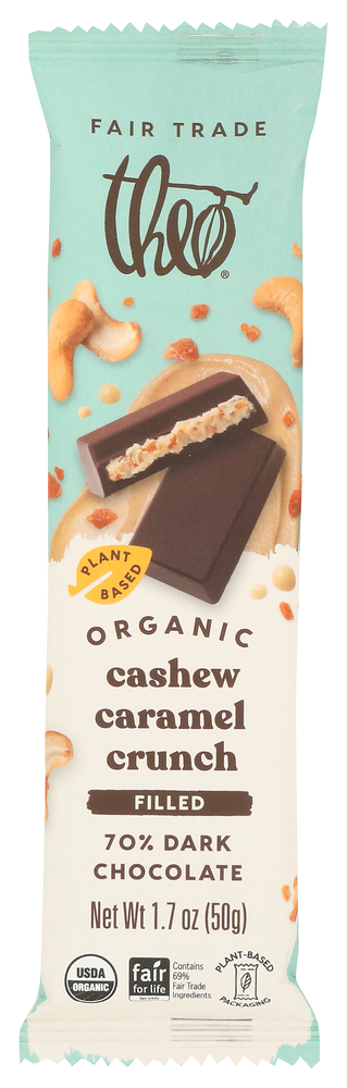 Theo Chocolate Bar Choc Dk Cshw Crml Cr - No Plunge - Front