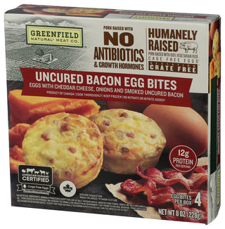 Greenfield Egg Bites Uncured Bacon - Right - Front