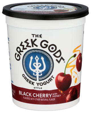 THE GREEK GODS BLACK CHERRY GREEK YOGURT, 32 OZ. - Right - Front