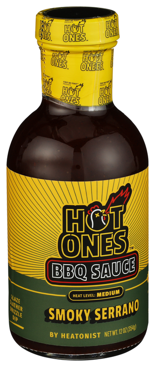 Hot Ones Sauce Bbq Smoky Serrano - Left - Front