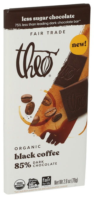 Theo Chocolate Choc Bar Org Blck Cffee - Left - Front