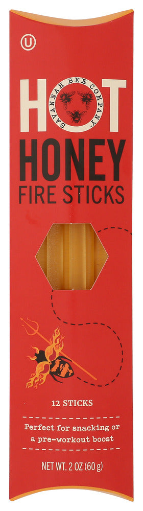 Savannah Bee Co Honey Straw Fire 12pk - No Plunge - Front