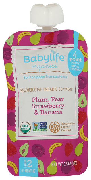 Babylife Pouch Plum Pr Strwbr Ban - No Plunge - Front