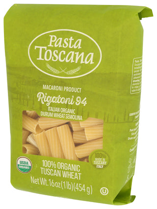 Pasta Toscana Pasta Rigatoni Organic - Right - Front