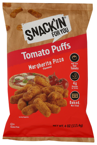 Snackin For You Puffs Tomato Mrgta Pizza - No Plunge - Front