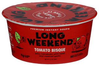 LONG WEEKEND FREEZE-DRIED TOMATO BISQUE SOUP 6 PACK, INSTANT CREAMY TOMATO SOUP WITH BASIL & GARLIC, HEALTHY SHELF-STABLE MEAL, JUST ADD WATER - Centre - Front