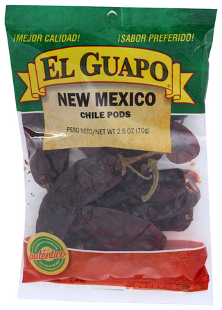EL GUAPO NEW MEXICO CHILE PODS, 2.5 OZ. - Centre - Front