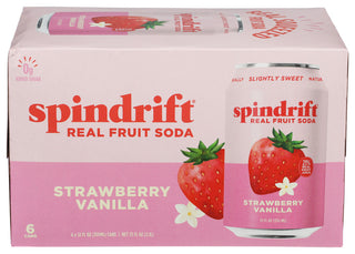 Spindrift Soda Strawberry Van 6pk - Centre - Front