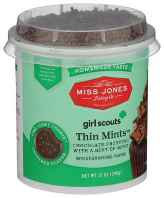 Miss Jones Baking Co Frosting Thin Mint Choc - Left - Front