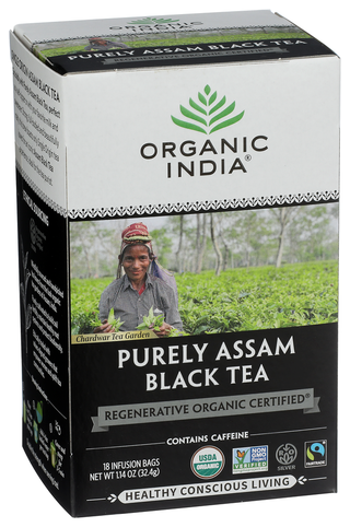 Organic India Tea Purely Assam Black - Left - Front