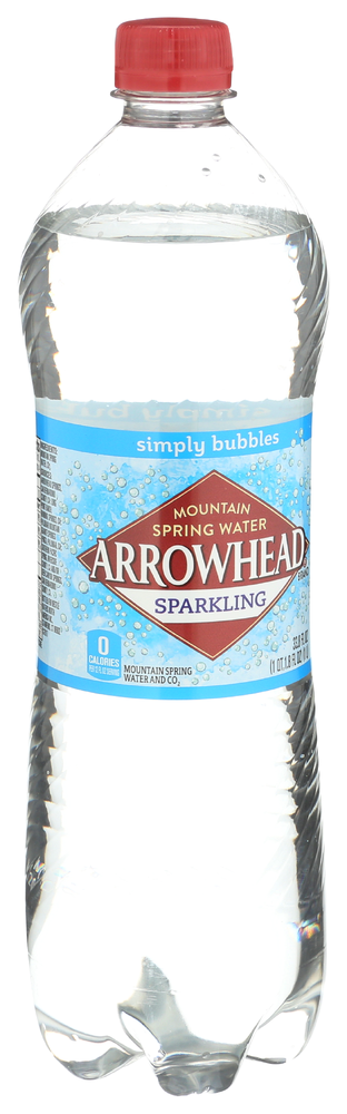 ARROWHEAD SPARKLING MOUNTAIN SPRING WATER, 33.8 FL. OZ. - Left - Front