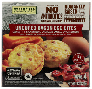 Greenfield Egg Bites Uncured Bacon - No Plunge - Front