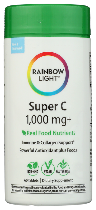 Rainbow Light Super C 1000mg - No Plunge - Front