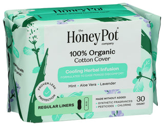 The Honey Pot Pads Pantiliners Lavendr - Left - Front