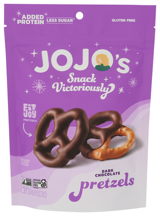 Jojos Chocolate Bites Pretzel Choc Drk - Centre - Front
