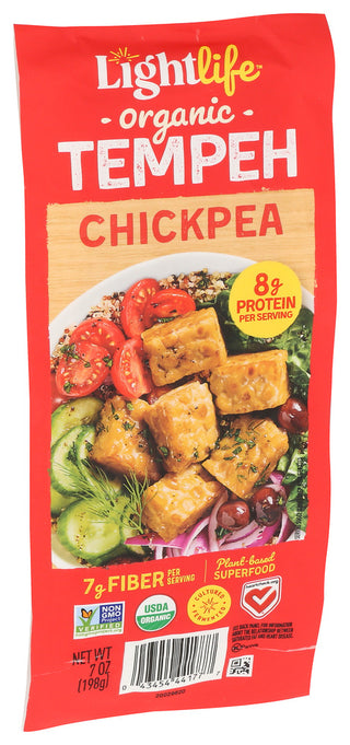Lightlife Tempeh Chickpea Orig Og - Left - Front