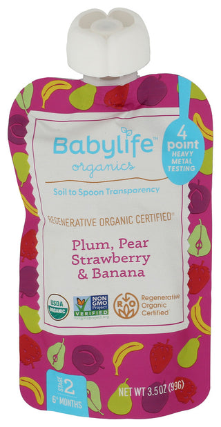 Babylife Pouch Plum Pr Strwbr Ban - Centre - Front