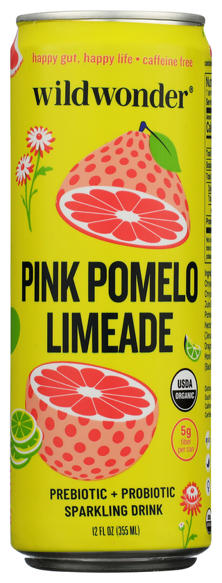 Wildwonder Drink Sprk Pomelo Limeade - No Plunge - Front