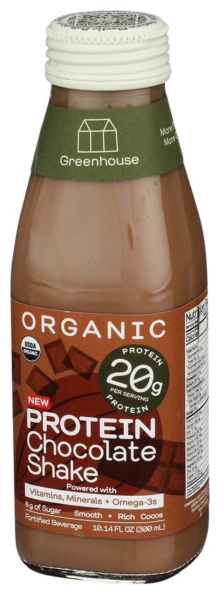 Greenhouse Protein Shake Choc Org - Right - Front