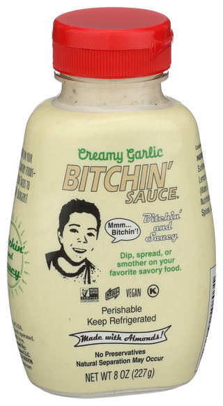 Bitchin' Sauce Creamy Garlic Squeeze Bottle, 8oz - Left - Front