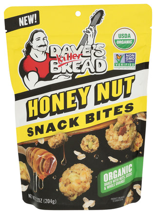 DAVE'S KILLER BREAD HEAVENLY HONEY NUT CRUNCHY SNACK BITES, HONEY ORGANIC SNACKS, 7.2 OZ - Centre - Front