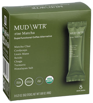 Mud Wtr Matcha 8 Stick Packs - Left - Front