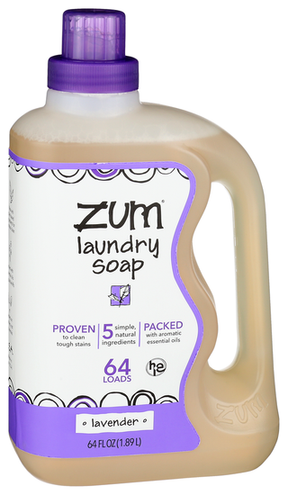 ZUM CLEAN LAVENDER AROMATHERAPY LAUNDRY SOAP, 64 FL. OZ.  - Left - Front