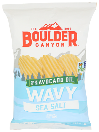 Boulder Canyon Chips Wavy Sea Salt - Centre - Front