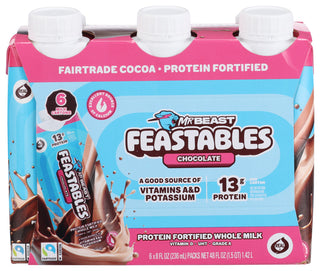 Feastables Milk Protein Choc 6ct - No Plunge - Front