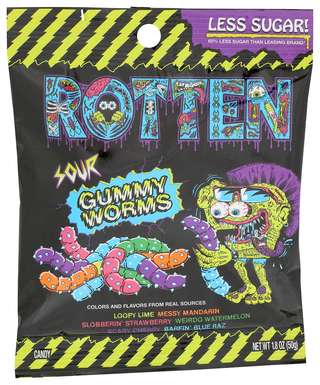 Rotten Gummy Worms Sour - Centre - Front