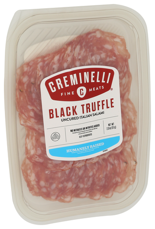 Creminelli Fine Meats Salami Blk Truffle Sliced - Left - Front