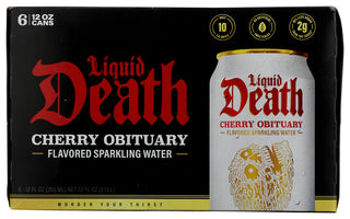 Liquid Death Water Sp Cherry Obit 6pk - No Plunge - Front