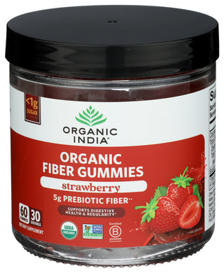 Organic India Fiber Org Strwbry Gummy - Right - Front