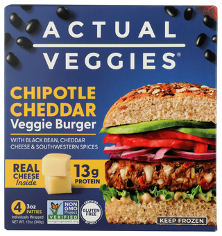 Actual Veggies Burger Veggie Chptl Ched - No Plunge - Front