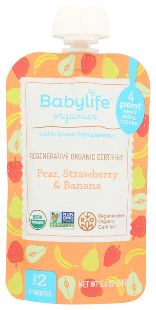 Babylife Pouch Pear Strwbr Banana - No Plunge - Front