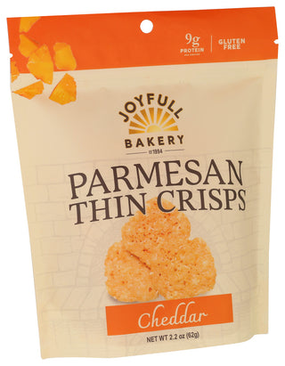 Joyfull Bakery Crisps Thin Ched Parm - Left - Front