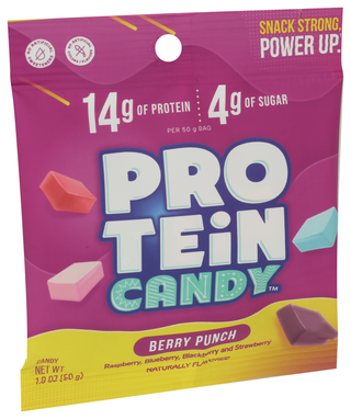 Protein Candy Candy Berry Punch Prtn - Left - Front